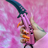 Pink Karambit Spring Assisted Knife