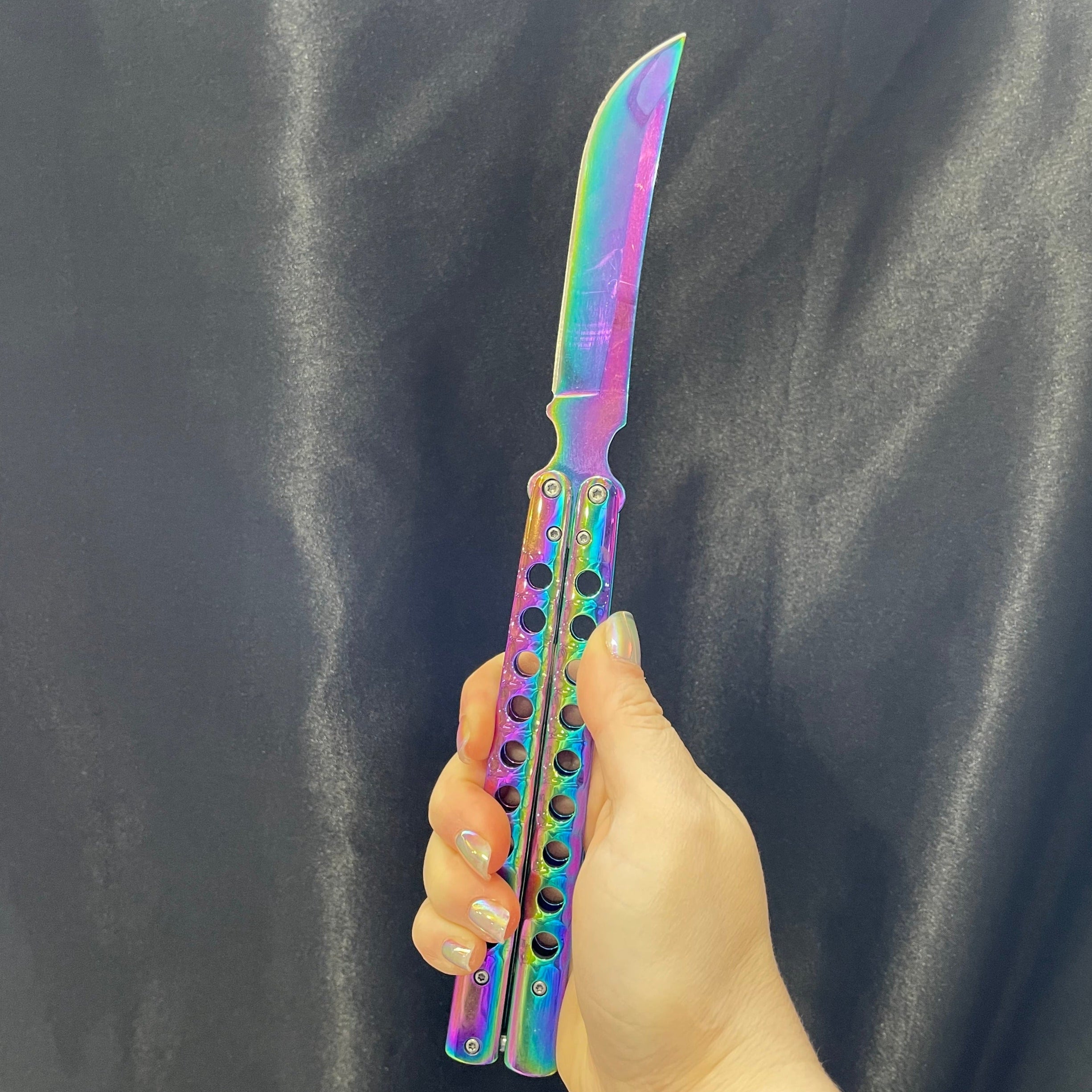 Hira Zukuri Butterfly Knife - Rainbow – Blades For Babes